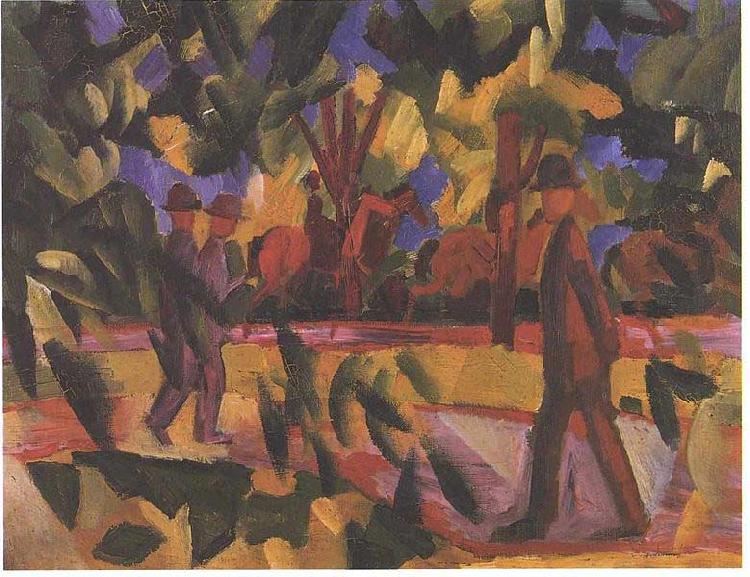 August Macke Riders and walkers at a parkway Germany oil painting art